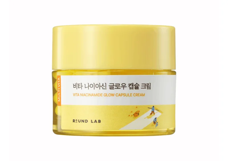 Освітлюючий крем із капсулами та ніацинамідом 50 мл Round lab vita niacinamide glow capsule cream