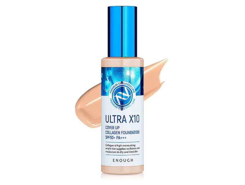 Зволожуючий тональний крем для обличчя Enough Ultra X10 Cover Up Collagen Foundation SPF 50+ PA+++ №23, 100г