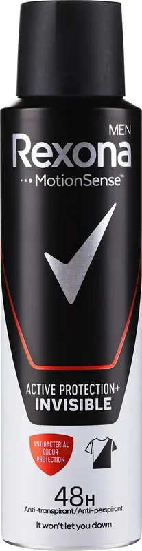 Дезодорант спрей Rexona Men невидимий на чорному і білому одязі 200 мл