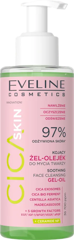 Гель-олія Eveline Cosmetics Cica Skin Soothing Face Cleansing Gel-Oil заспокійливий 145 мл