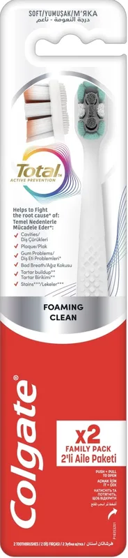 Зубна щітка Colgate Total активний захист пінне чищення 1+1