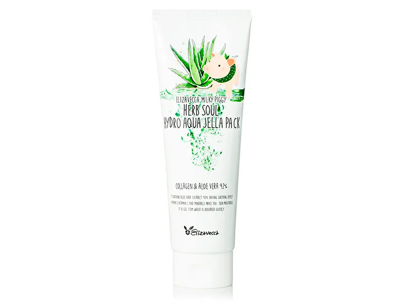 Зволожуюча маска для обличчя з алое та колагеном Elizavecca Milky Piggy Herb Soul Hydro Aqua Jella Pack, 250мл