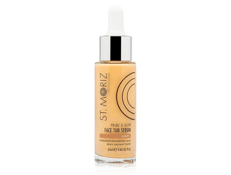 Сироватка-автозасмага для обличчя з ефектом шимеру St. Moriz Professional Prime & Glow Face Tan Serum Light, 25мл