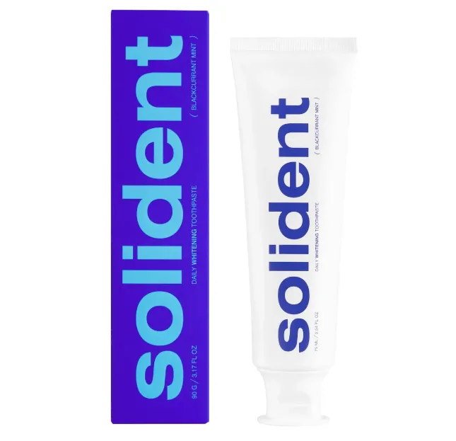 Зубна паста SOLIDENT відбілювальна Blackcurrant mint / смородина-м'ята, 90 г