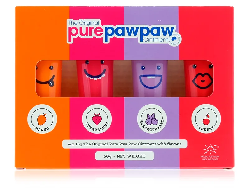 Набір відновлюючих бальзамів для губ Pure Paw Paw Ointment With Flavour Four Pack