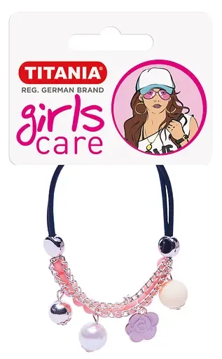 Набір резинок для волосся Titania квітка і кульки, чорні, 1шт. (8166 GIRL)