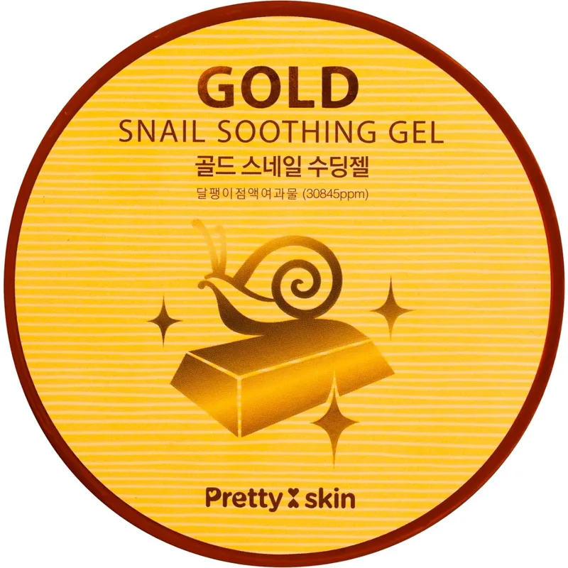Гель Pretty Skin Заспокійливий з муцином равлики та золотом, 300 мл