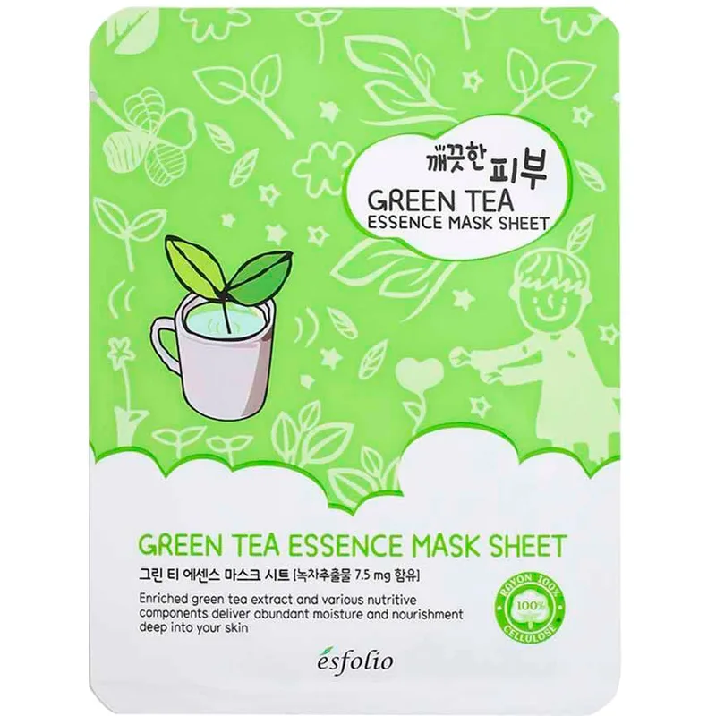 Маска тканинна для обличчя Esfolio Pure Skin з зеленим чаєм, 25 мл