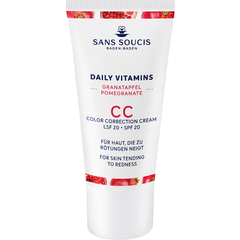 Крем Sans Soucis (Сан Сусі) Daily Vitamins CC коректор від почервоніння шкіри обличчя SPF20 Гранат 30 мл