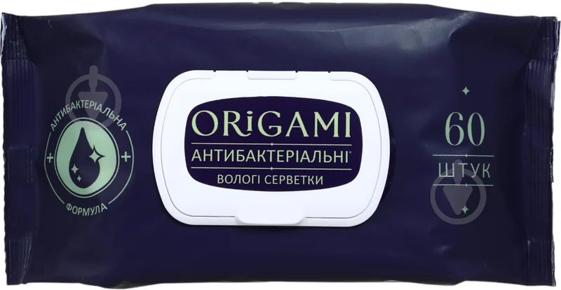 Вологі серветки ORIGAMI антибактеріальні (з клапаном)