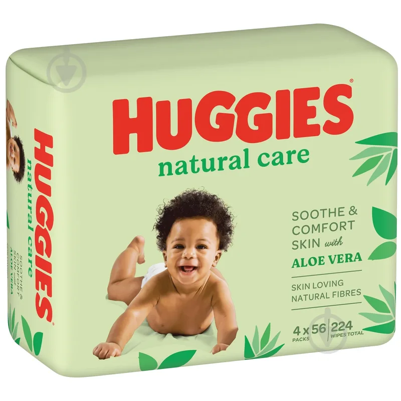 Серветки Huggies Natural Care (4x56 шт.) 224 шт.