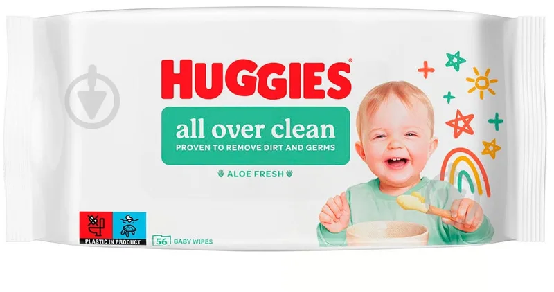 Huggies волога серветка All Over Clean, 56шт