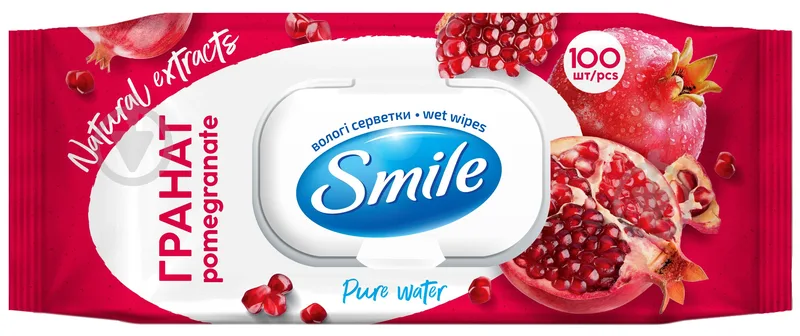 Вологі серветки Smile Гранат 100 шт.