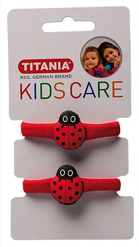 Набір резинок для волосся Titania Сонечко, 4 см, червоний, 2 шт. (8509 KIDS)