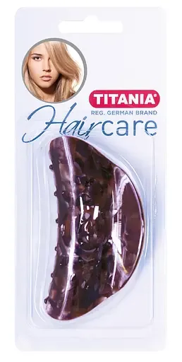 Затиск для волосся Titania пластмасовий, 9 см, коричневий (8017 В)