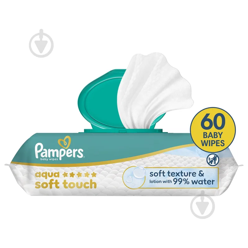 Дитячі вологі серветки Pampers Aqua Soft Touch