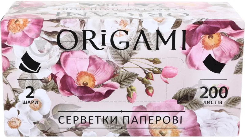Серветки у коробці ORIGAMI косметичні 2 шари дизайн в асортименті 200 шт.