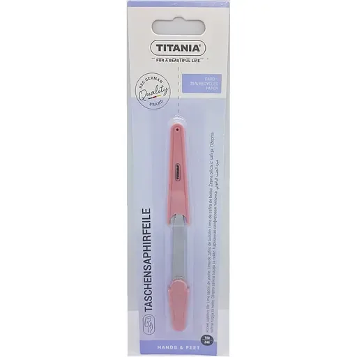 Пилка для нігтів Titania, кишенькова, 10.5 см блідо-рожева (1048 рож)