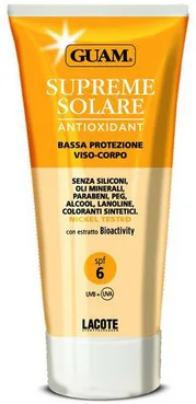 Солнцезащитный крем с антиоксидантным действием Guam Supreme Solare SPF 6