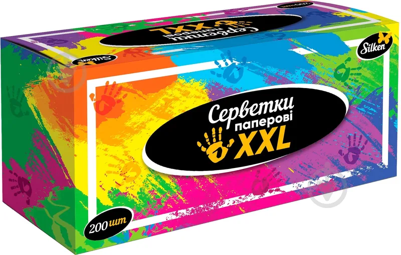 Серветки гігієнічні у коробці Silken XXL 200 шт.