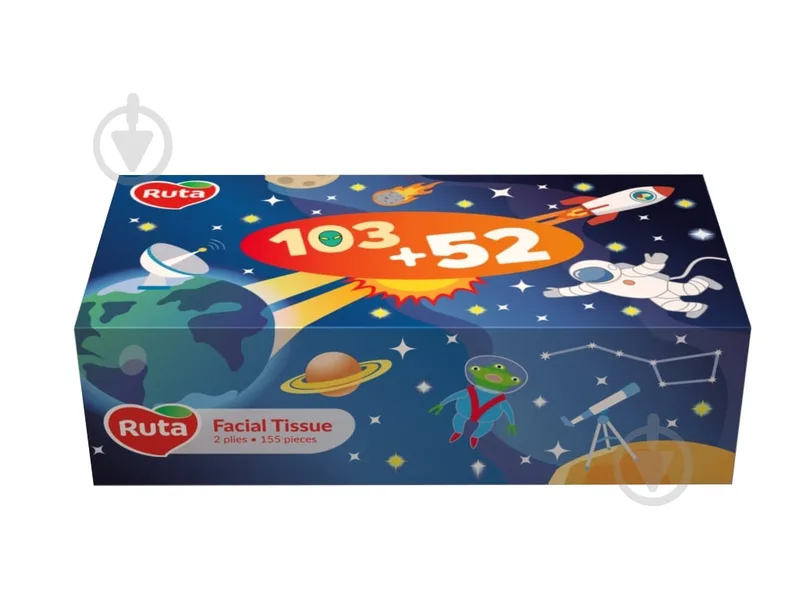 Серветки гігієнічні у коробці Ruta Kids Мix collection в асортименті 155 шт.