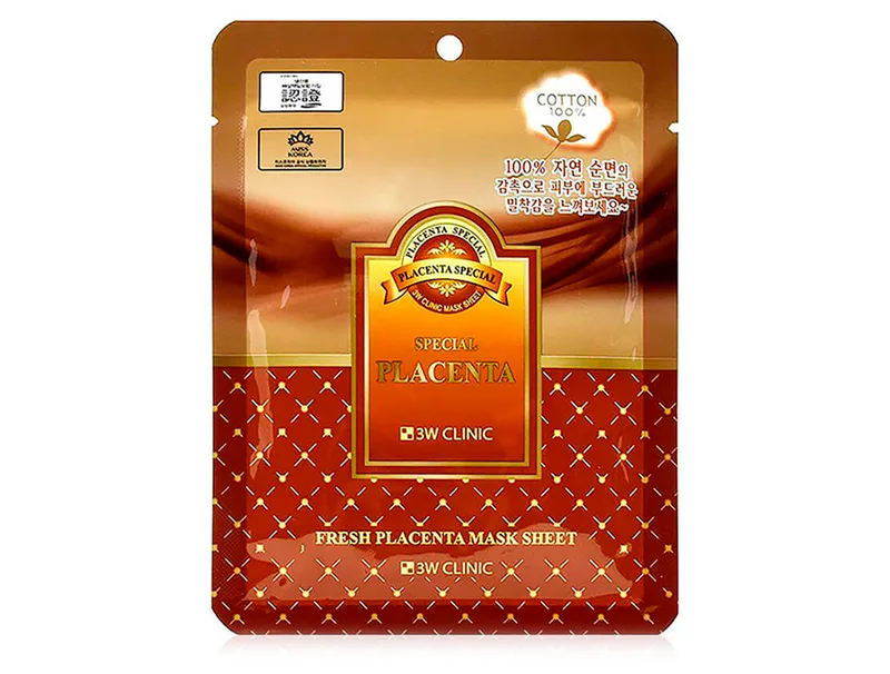 Тканинна маска для обличчя з екстрактом плаценти 3W Clinic Fresh Placenta Mask Sheet