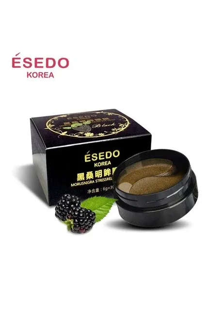 Гідрогелеві патчі з екстрактом чорної шовковиці Esedo Korea Morusnigra Stressrelief Eye Mask Black, 60 шт. No Brand (332666011)