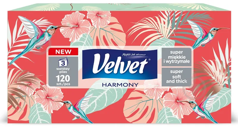 Серветки гігієнічні у коробці Velvet Оксамитова гармонія 120 шт.