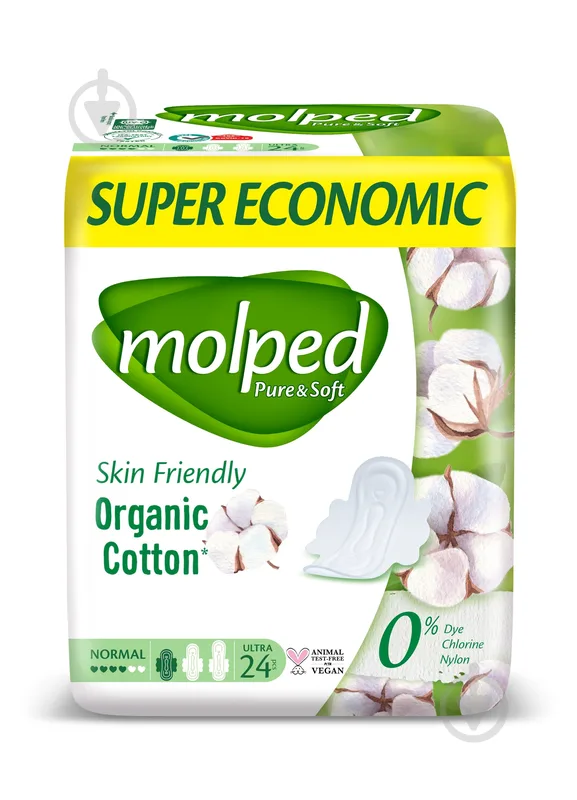 Прокладки гігієнічні Molped Pure&Soft normal eco 24 шт.