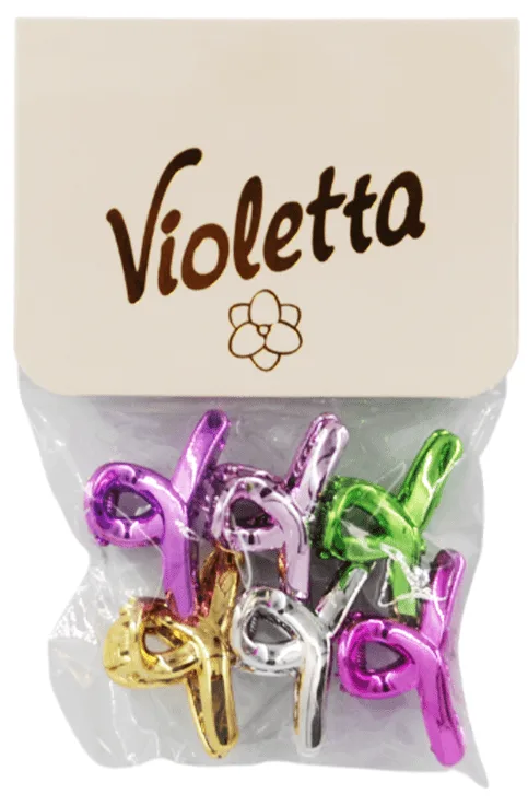 Краби для волосся Violetta яскравий колір в асортименті 6 шт