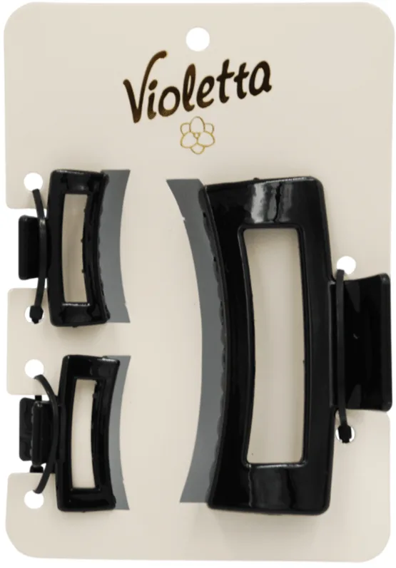 Краби для волосся Violetta чорні 3 шт