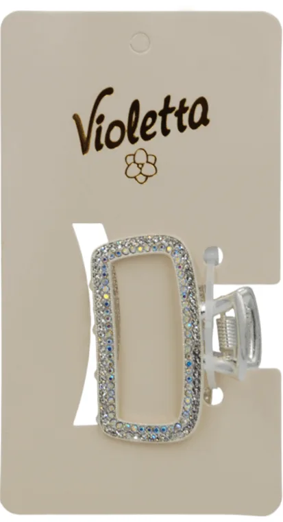 Краб для волосся Violetta металевий з блискучими стразами 1 шт
