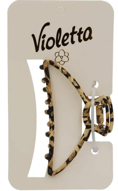 Краб для волосся Violetta металевий з леопардовим принтом 1 шт