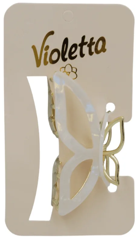 Краб для волосся Violetta металевий з перламутровим ефектом 1 шт