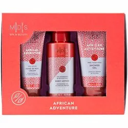 Набір-тріо в розкішній коробці "Африканські Пригоди" Mades Cosmetics African Advanture (s/g/150ml + b/lot/250ml + h/cr/100ml)