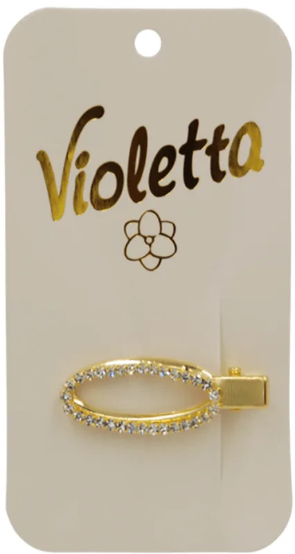 Затиск для волосся Violetta з овальним декором 1 шт