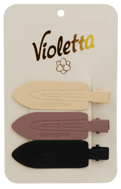 Затиски для волосся Violetta матові 3 шт.