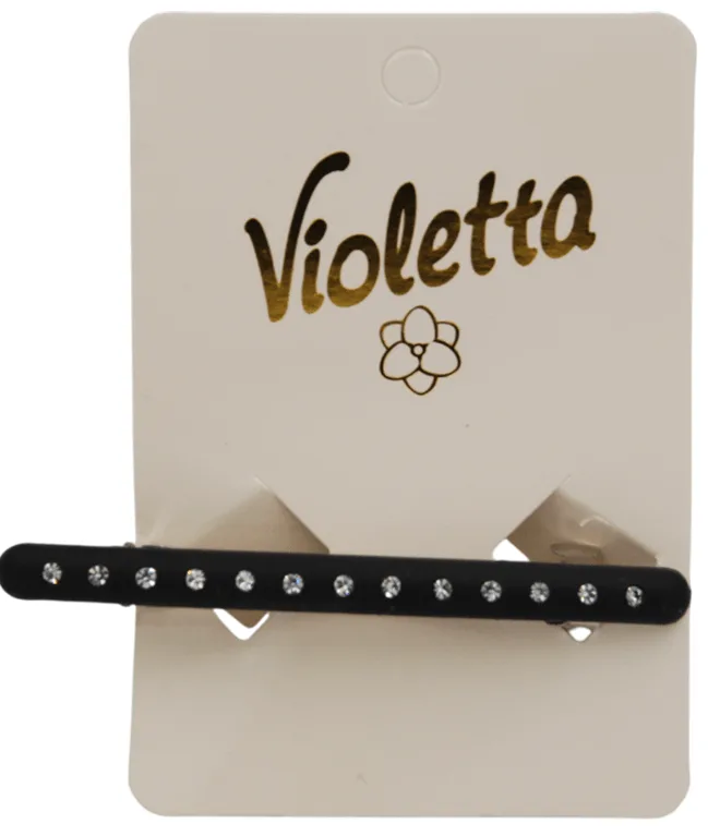 Заколка-автомат для волосся Violetta з рядом блискучих стразів 1 шт