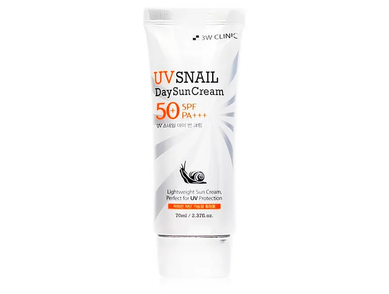 Сонцезахисний крем для обличчя з екстрактом равликового слизу 3W Clinic UV Snail Day Sun Cream SPF 50+ PA+++, 70мл
