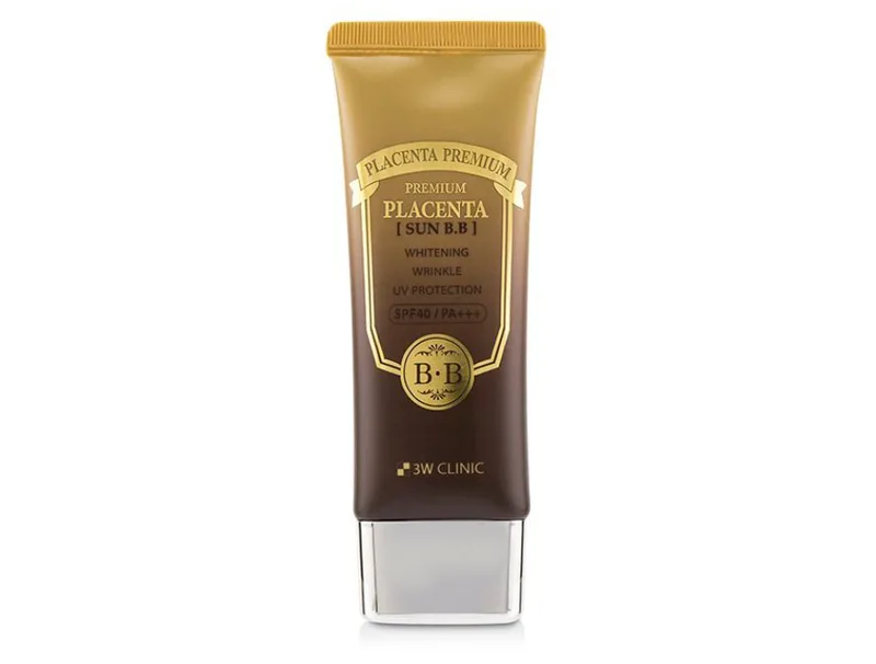 Сонцезахисний BB крем для обличчя з екстрактом плаценти 3W Clinic Premium Placenta Sun BB Cream SPF 40 PA+++, 70мл
