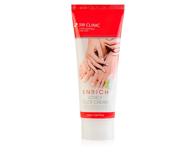 Відновлюючий крем для втомлених ніг 3W Clinic Enrich Lovely Foot Cream, 150мл