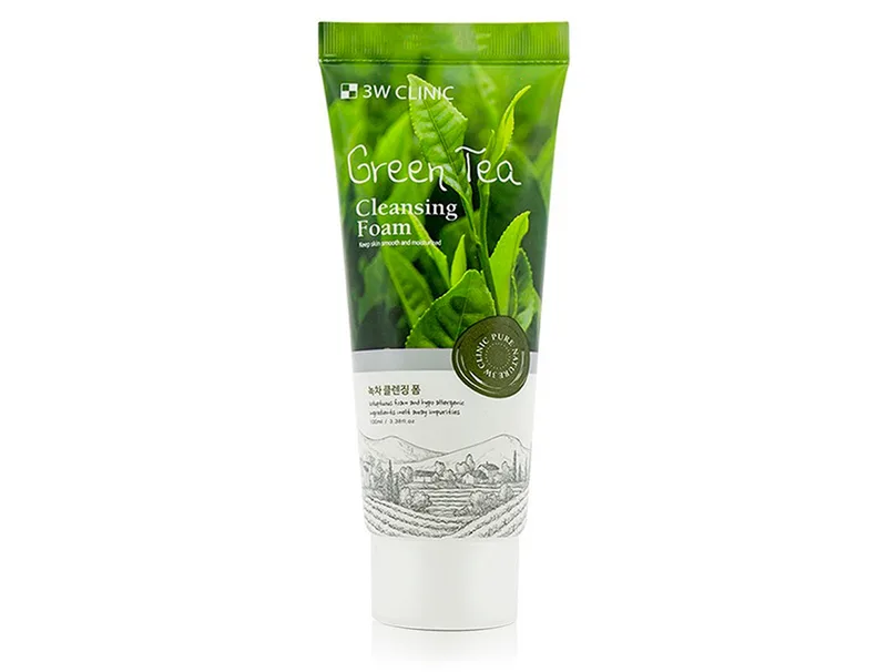 Пінка для вмивання з екстрактом зеленого чаю 3W Clinic Green Tea Cleansing Foam, 100мл
