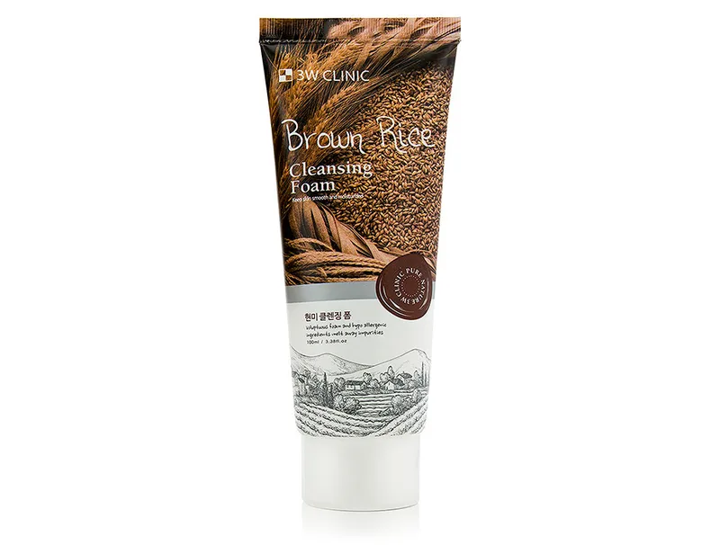 Пінка для вмивання з екстрактом коричневого рису 3W Clinic Brown Rice Cleansing Foam, 100мл