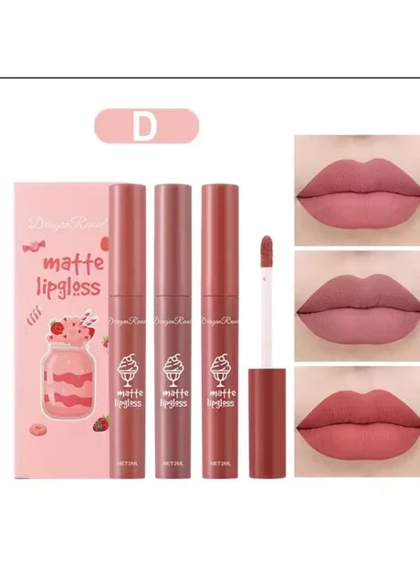 Набір з 3 матових помад DragonRanee Matte Lipgloss D No Brand (391250710)