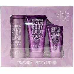 Косметичний набір "Спокуса Чистотою" Mades Cosmetics M|D|S Bath & Body-Temptation Pure beauty trio (sh/gel/200ml + b/lot/150ml + h/cr/75ml)¶