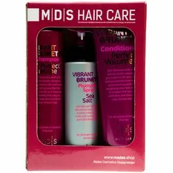 Набір "Ідеальний об'єм. Пекуча брюнетка" Mades Cosmetics (sham/250ml + cond/250ml + spray/200ml)