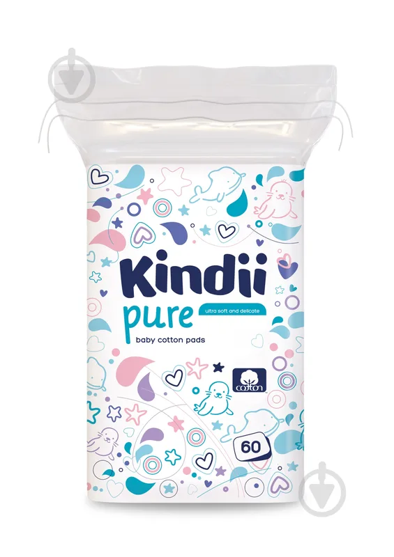Ватні диски Kindii Pure 60 шт. (м'яка)