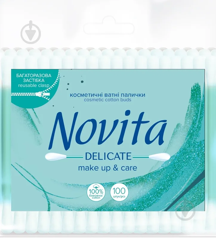 Ватні палички Novita soft 100 шт. (м'яка)