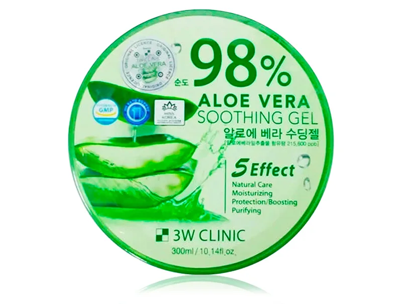 Універсальний гель для обличчя та тіла з екстрактом алое вера 3W Clinic 98% Aloe Vera Soothing Gel, 300мл