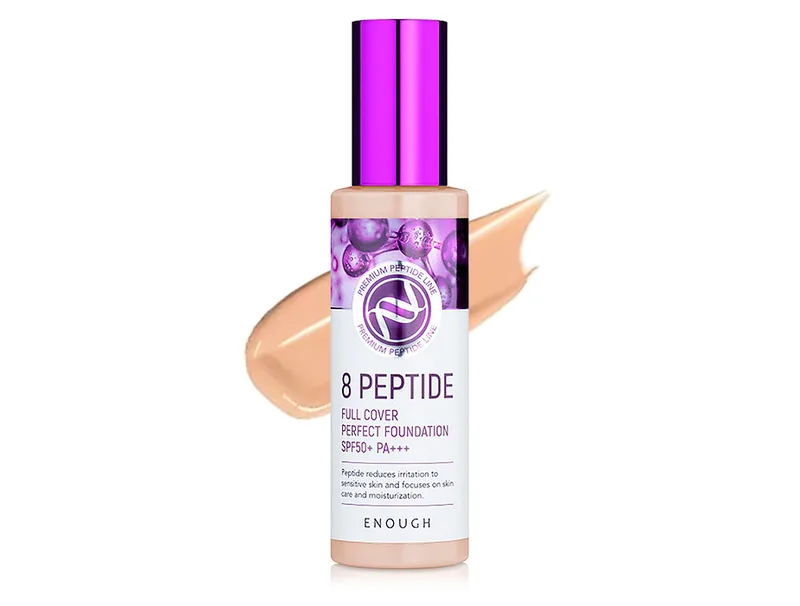 Тональний крем для обличчя з пептидами Enough 8 Peptide Full Cover Perfect Foundation SPF 50+ PA+++ №23, 100г
